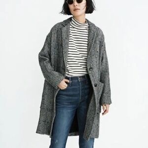 Madewell Flecked Herringbone Tweed Elmcourt Car Coat
